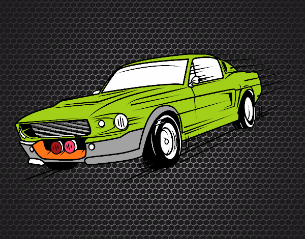 Dibujo Mustang retro pintado por iprockbyte