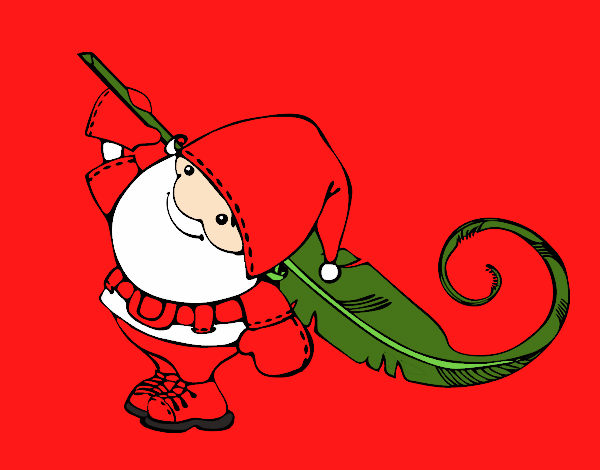 Santa Claus con una pluma