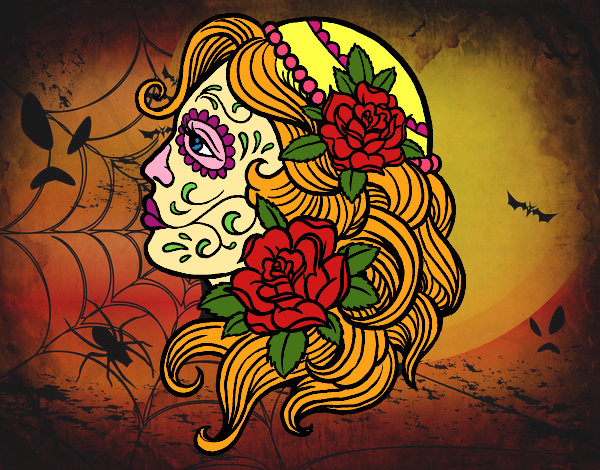 Dibujo Tatuaje de Catrina pintado por LunaLunita