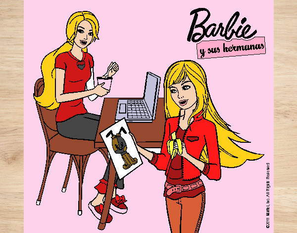 Dibujo De Barbie Y Su Hermana Pintado Por En Dibujos Net El D A 8316