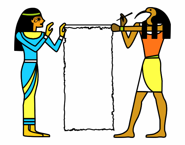 Dibujo Cleopatra y Thot pintado por asialzi