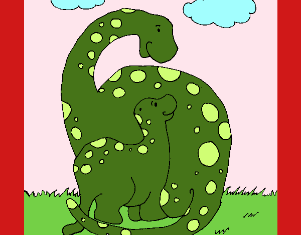 Dibujo Dinosaurios pintado por momedia