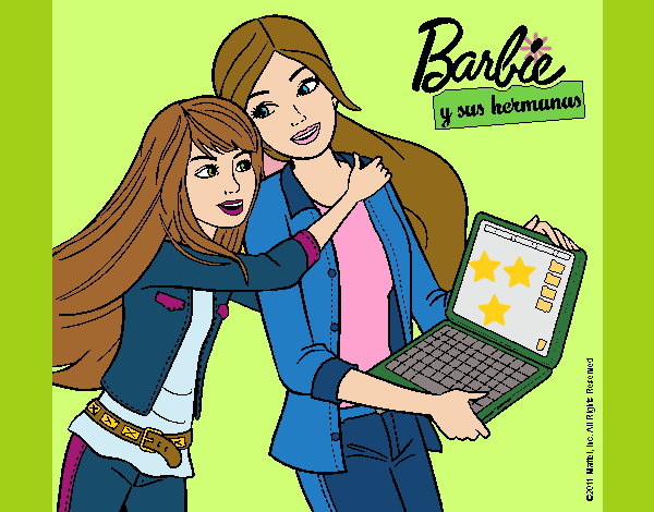 Dibujo El nuevo portátil de Barbie pintado por queyla