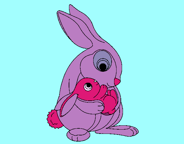 Dibujo Madre conejo pintado por ryes
