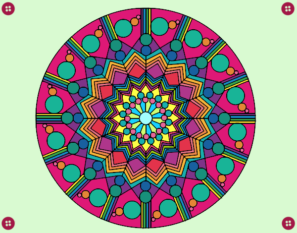 Dibujo Mandala flor con círculos pintado por galambar