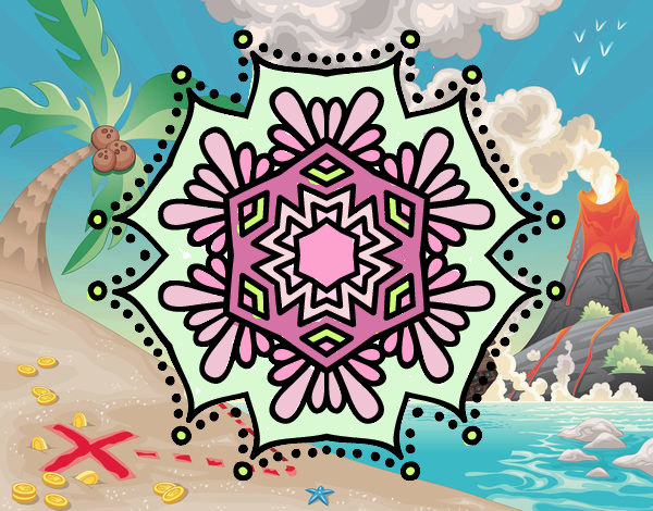 Dibujo Mandala flor simétrica pintado por Espe1