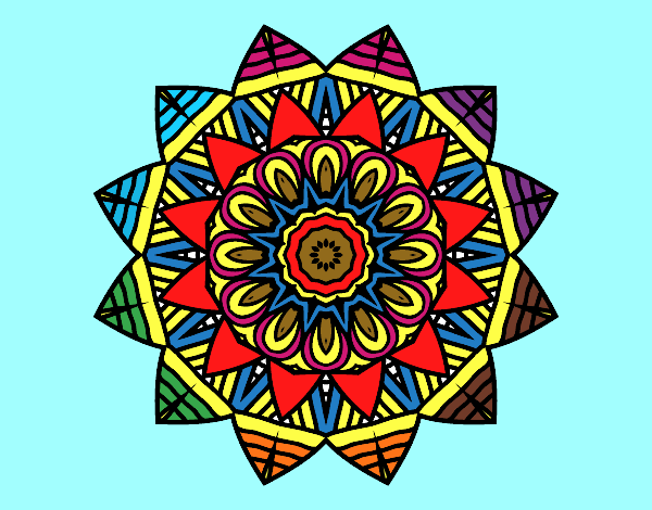 Dibujo Mandala frutal pintado por juliamaria