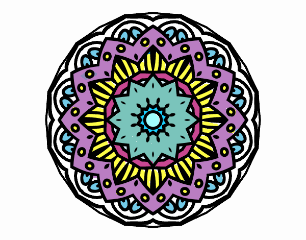 Dibujo Mandala modernista pintado por Espe1