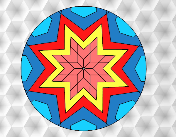 Dibujo Mandala mosaico estrella pintado por gigiamor