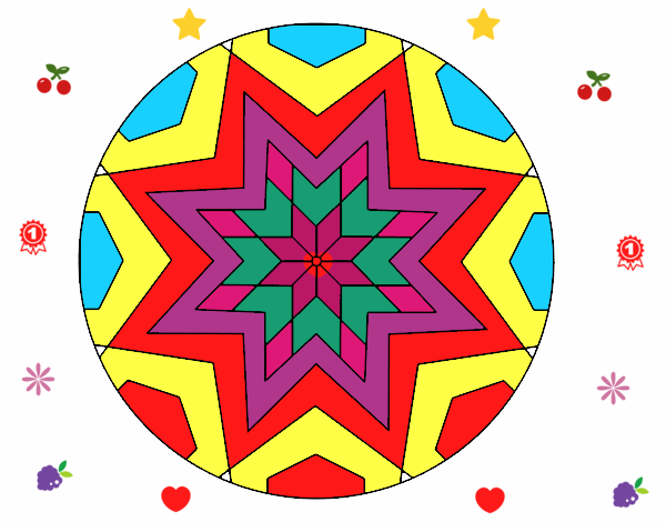 Dibujo Mandala mosaico estrella pintado por juliamaria