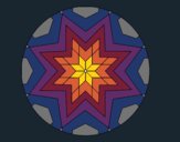 Dibujo Mandala mosaico estrella pintado por merchindan