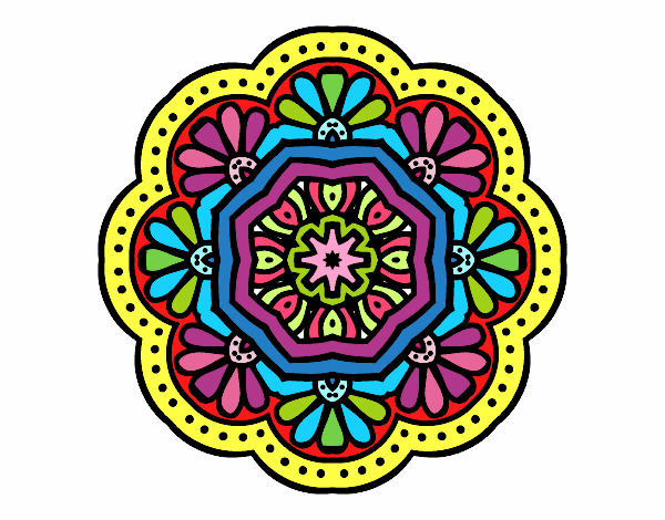 Dibujo Mandala mosaico modernista pintado por meagan