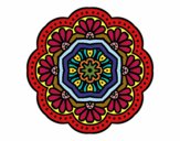 Dibujo Mandala mosaico modernista pintado por murano