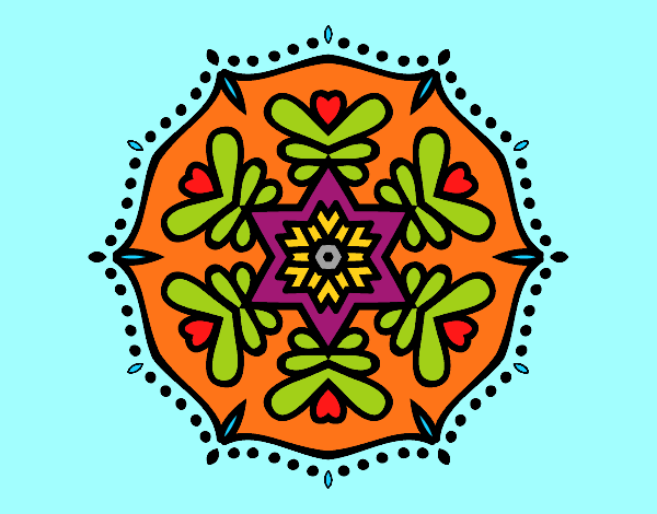 Dibujo Mandala simétrica pintado por gigiamor