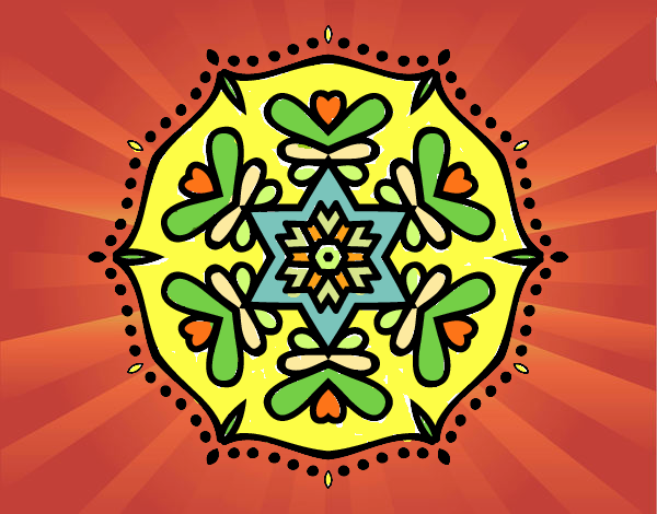 Dibujo Mandala simétrica pintado por Espe1