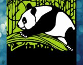 Dibujo Oso panda comiendo pintado por Claudette