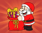 Dibujo Santa Claus ofreciendo regalos pintado por lourdes9
