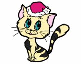 Dibujo Un gato navideño pintado por marielys12