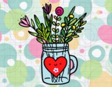 Dibujo Bote con flores silvestres y un corazón pintado por Ali2004