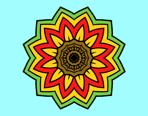 Dibujo Mandala flor de girasol pintado por andy2016