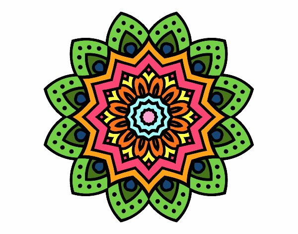 Dibujo Mandala flor natural pintado por gigiamor