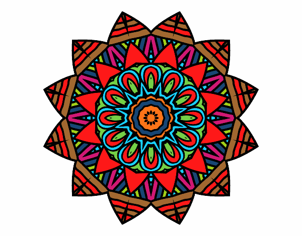 Dibujo Mandala frutal pintado por ValeO