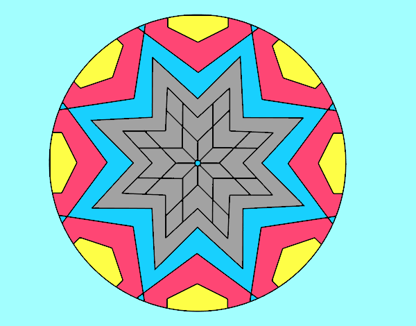 Dibujo Mandala mosaico estrella pintado por gigiamor