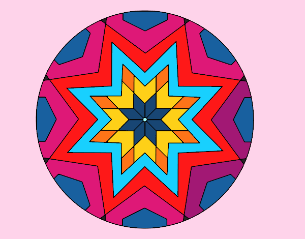 Dibujo Mandala mosaico estrella pintado por Escola