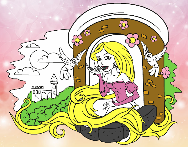 Dibujo Princesa Rapunzel pintado por rebecasanc