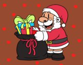 Dibujo Santa Claus ofreciendo regalos pintado por blanca2004