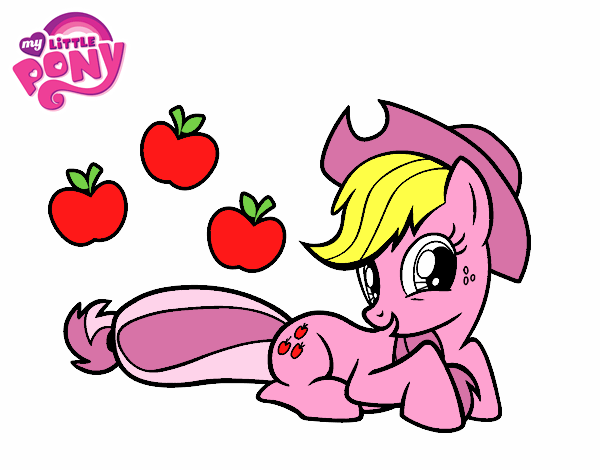 Dibujo Applejack y sus manzanas pintado por guinda