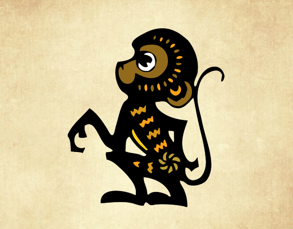 Dibujo Signo del mono pintado por valenchuss