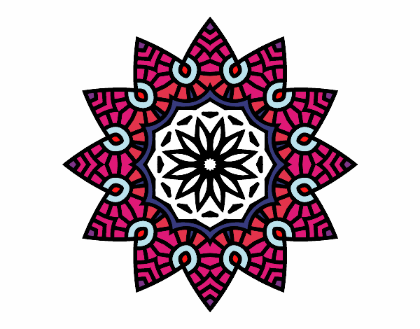 Dibujo Mandala estrella floral pintado por gigiamor