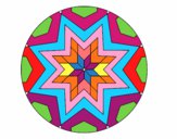 Dibujo Mandala mosaico estrella pintado por corazoncil