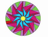 Dibujo Mandala sol triangular pintado por para
