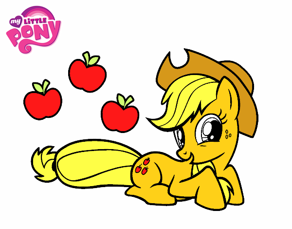 Dibujo Applejack y sus manzanas pintado por walterf