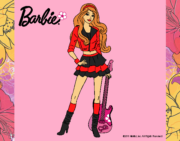 Dibujo Barbie rockera pintado por LunaLunita