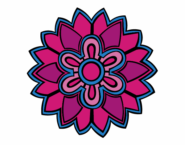 Dibujo Mándala con forma de flor weiss pintado por lauracv