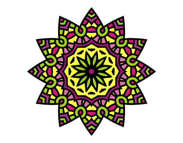 Dibujo Mandala estrella floral pintado por Emilia1313