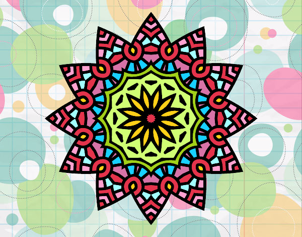 Dibujo Mandala estrella floral pintado por Gladiolo