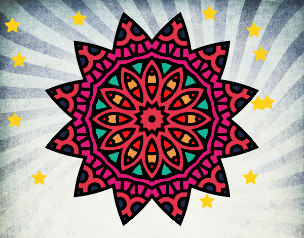 Dibujo Mandala estrella pintado por gigiamor