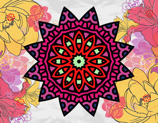 Dibujo Mandala estrella pintado por gigiamor