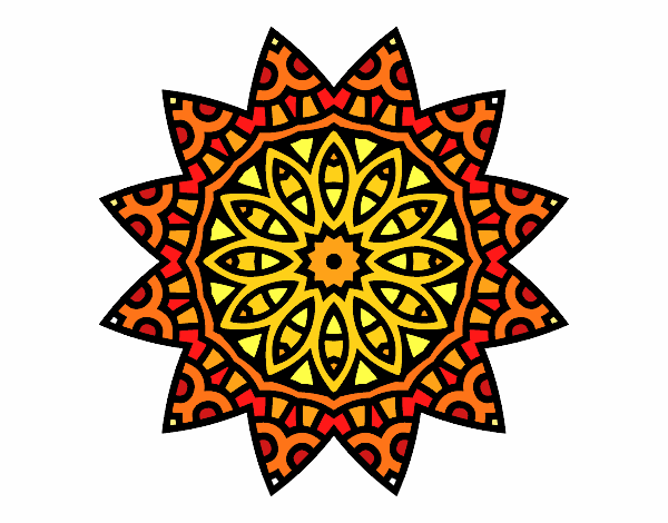 Dibujo Mandala estrella pintado por cici