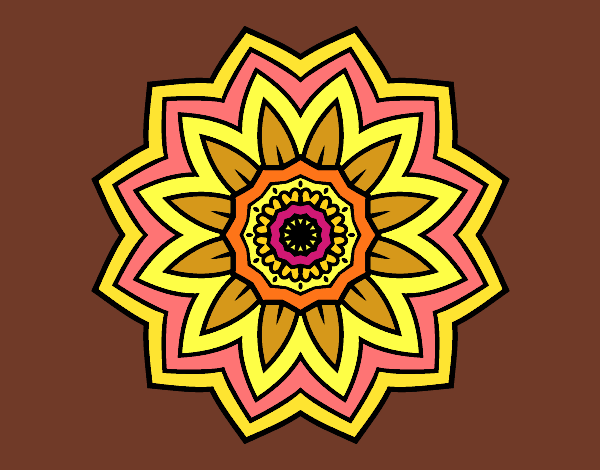 Dibujo Mandala flor de girasol pintado por michinita