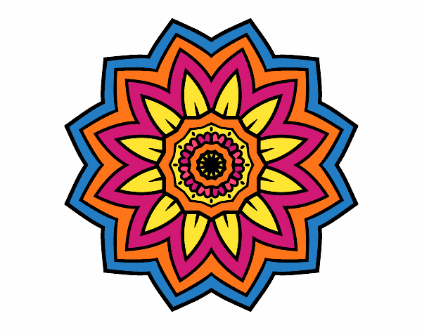 Dibujo Mandala flor de girasol pintado por Emilia1313