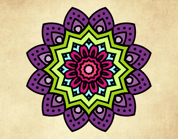 Dibujo Mandala flor natural pintado por Gladiolo