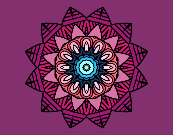 Dibujo Mandala frutal pintado por saraj