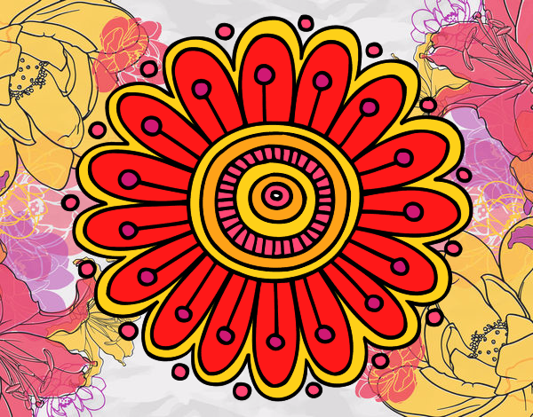 Dibujo Mandala margarita pintado por Gladiolo