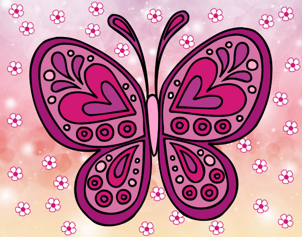 Dibujo Mandala mariposa pintado por lauracv