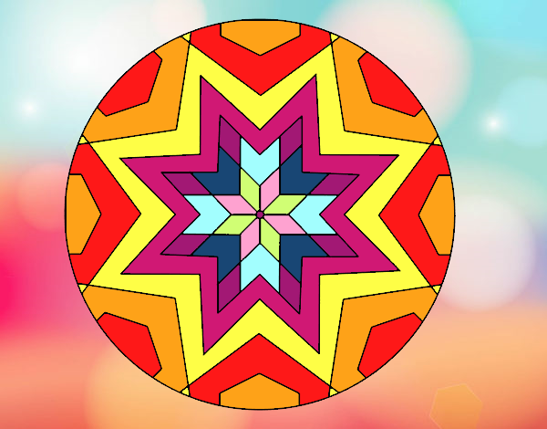 Dibujo Mandala mosaico estrella pintado por meagan